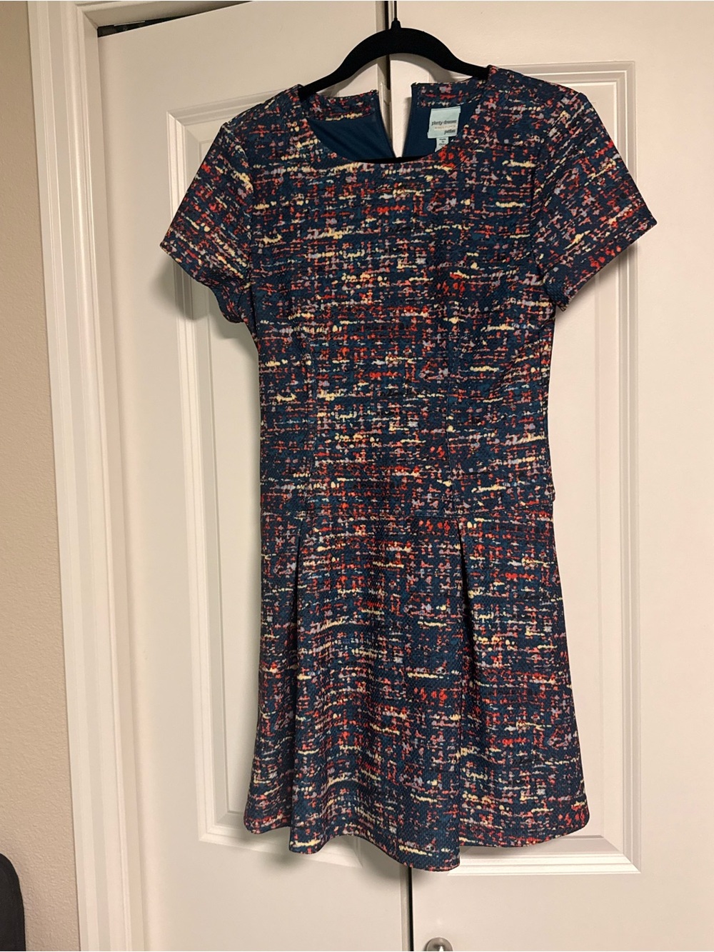 Anthropologie Navy Multicolor Short-Sleevedress
